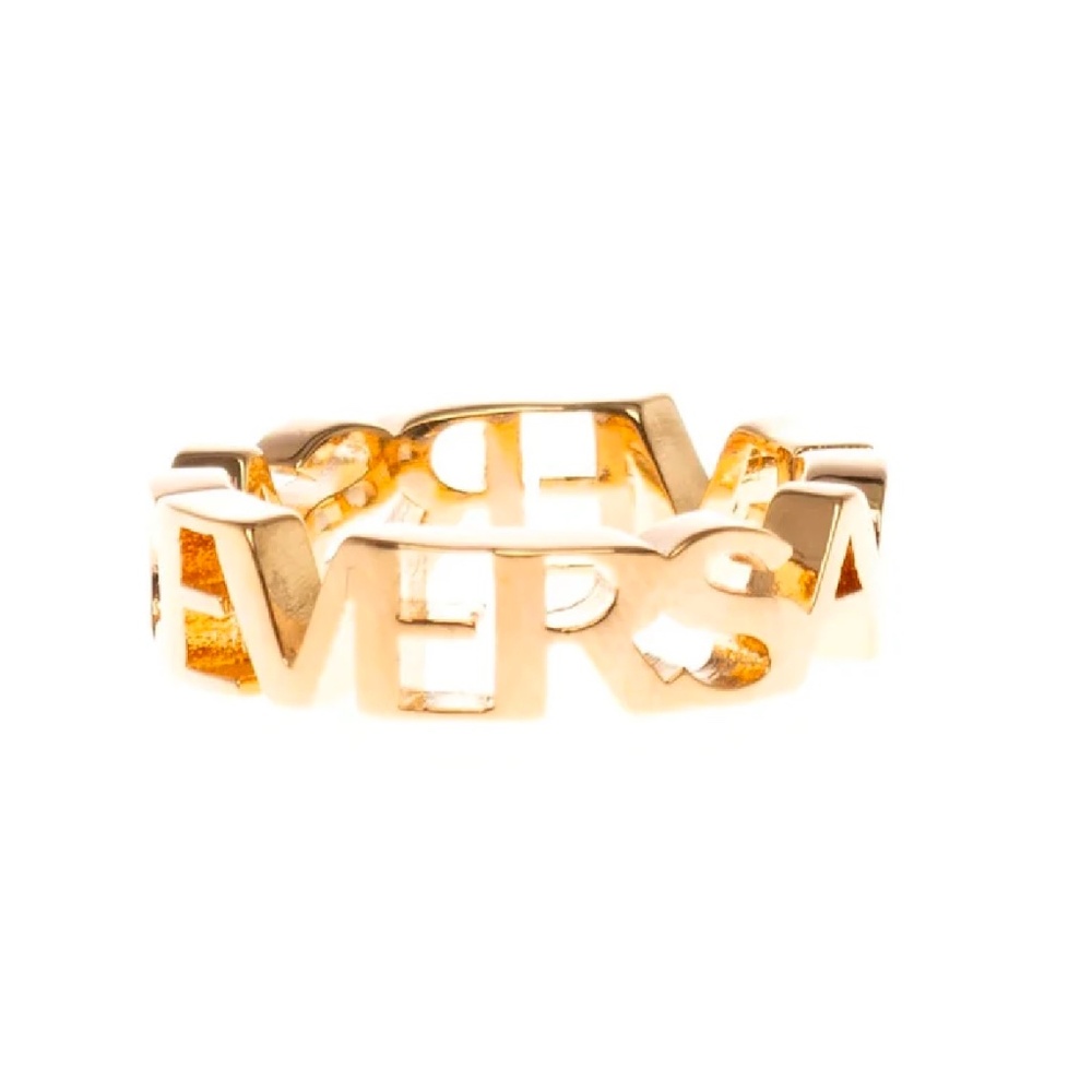 Versace Logo Shiny Lettering Ring